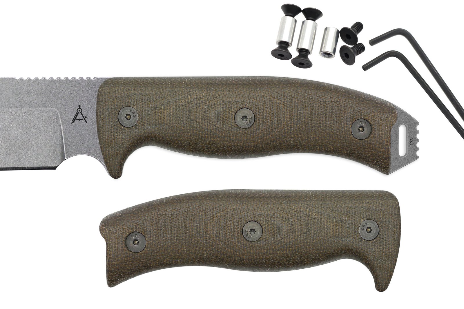 Handle Kit for AK 5.5 / AK 6.5 and AK 8 - Green Canvas Micarta