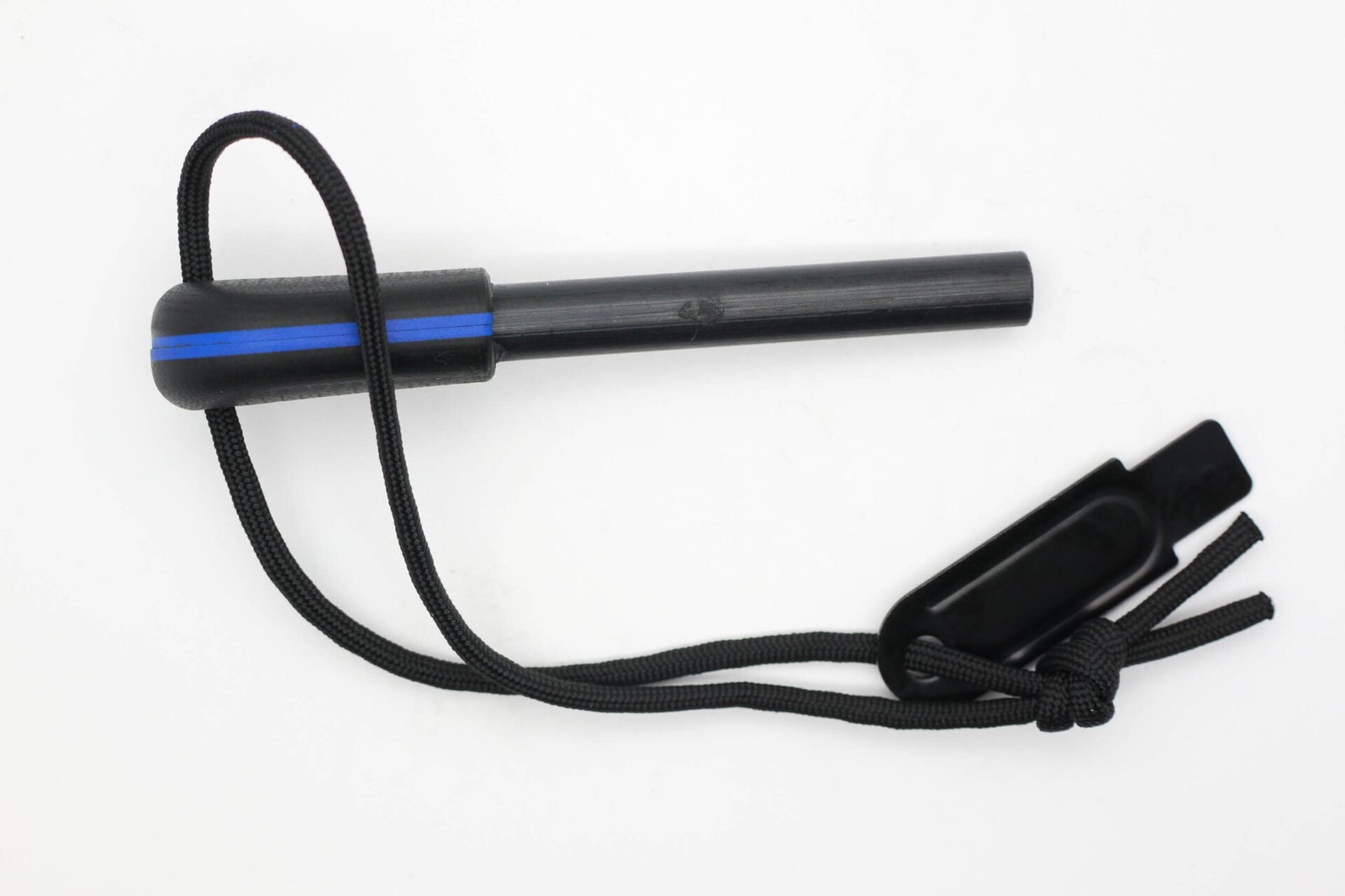 AK Firesteel Ferrocerium Rod - Black w/ Blue Liner G10 Handle