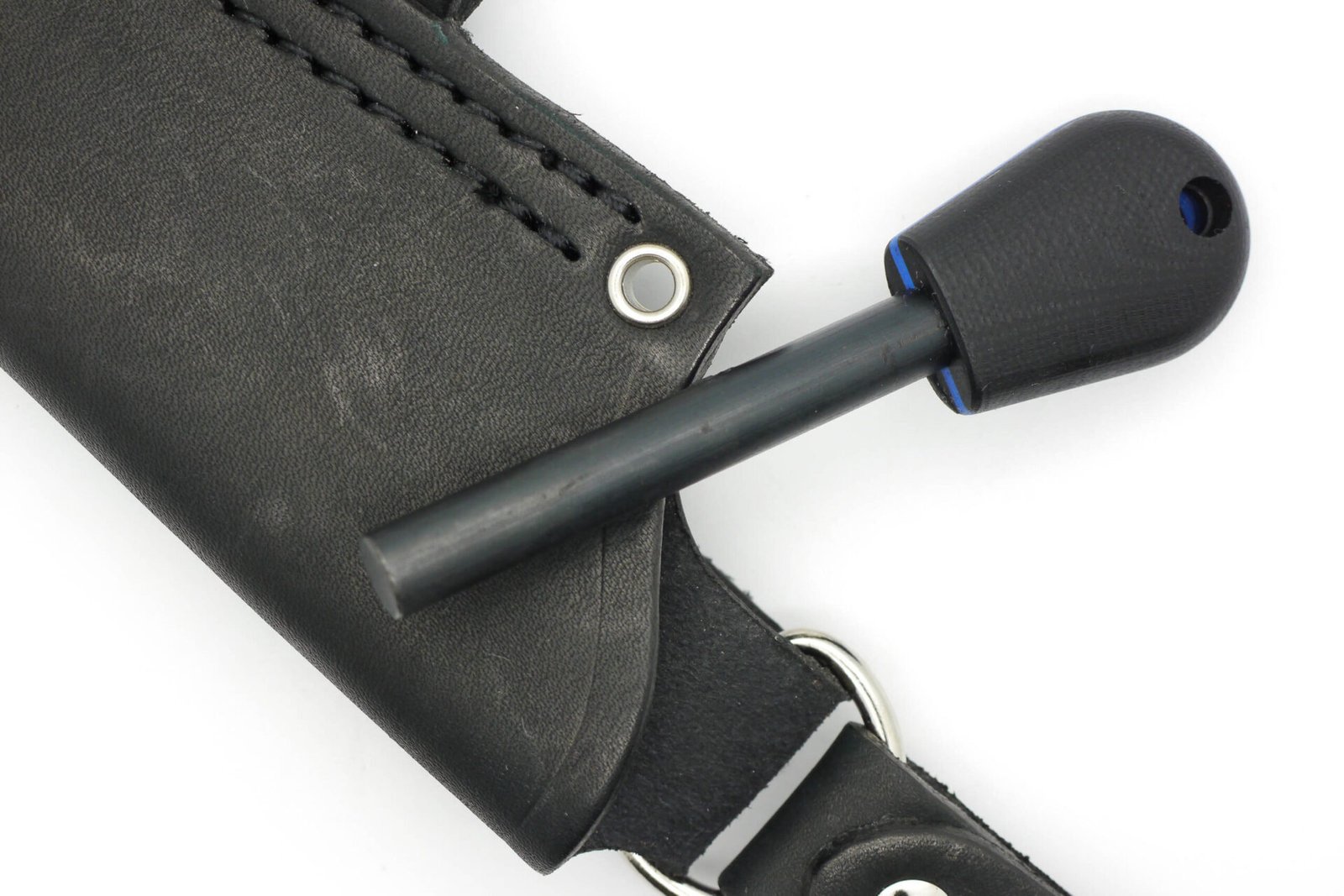 AK Firesteel Ferrocerium Rod - Black w/ Blue Liner G10 Handle