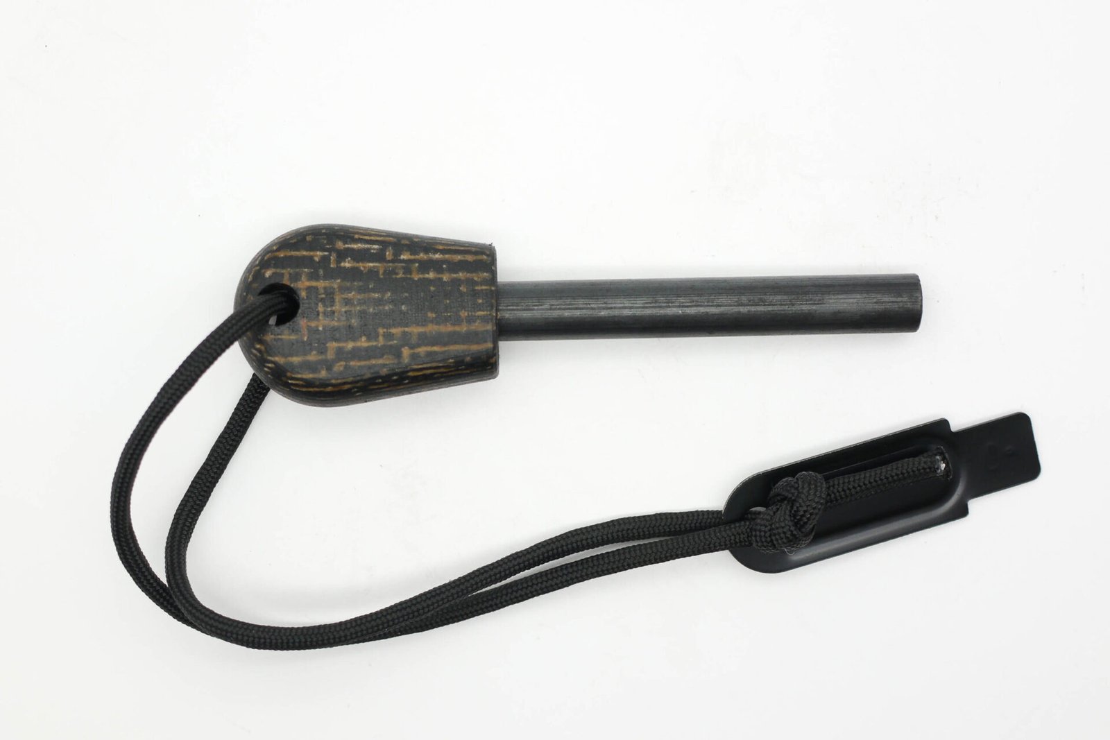 AK Firesteel Ferrocerium Rod - Black Linen Micarta w/ Brown Burlap Handle