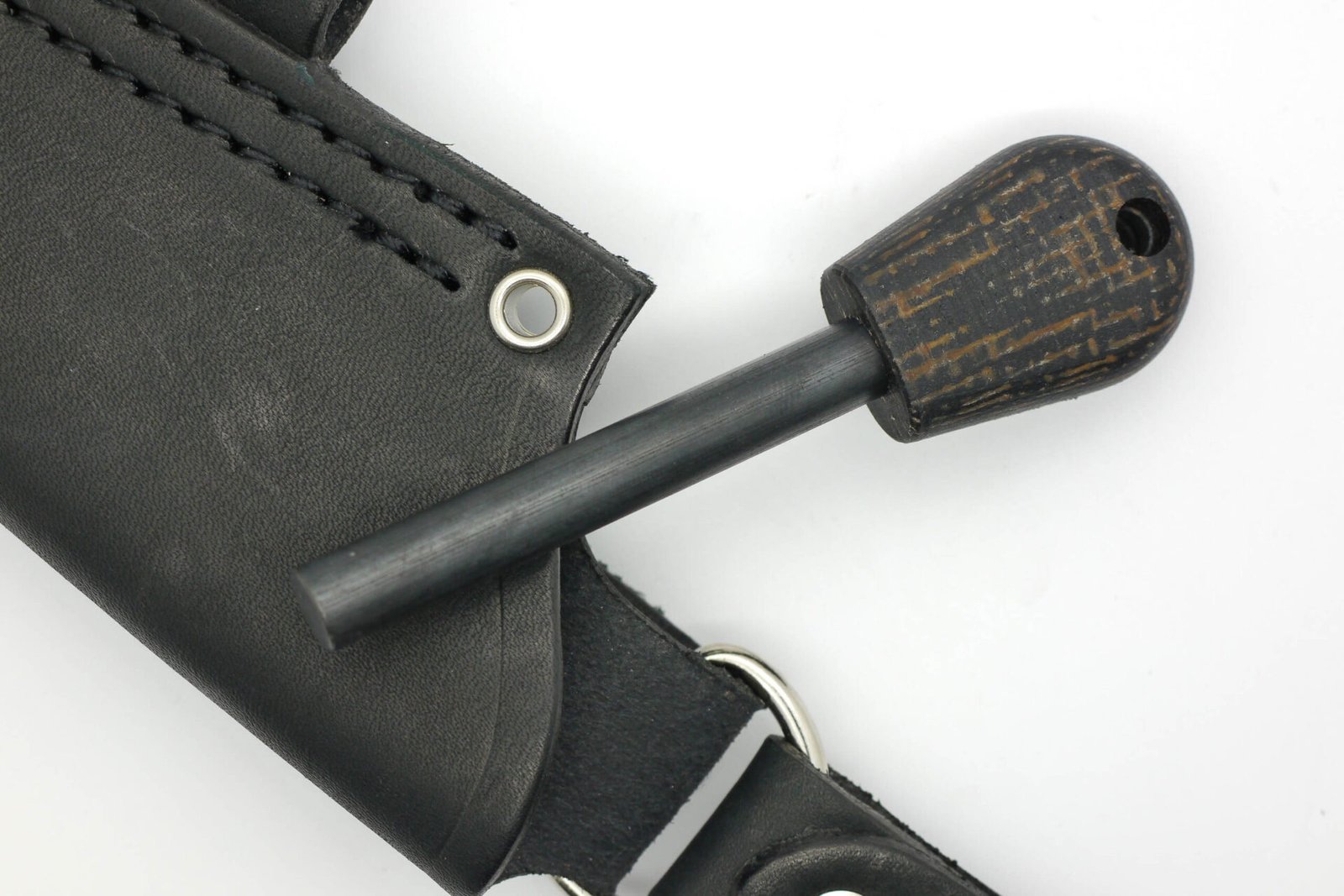 AK Firesteel Ferrocerium Rod - Black Linen Micarta w/ Brown Burlap Handle