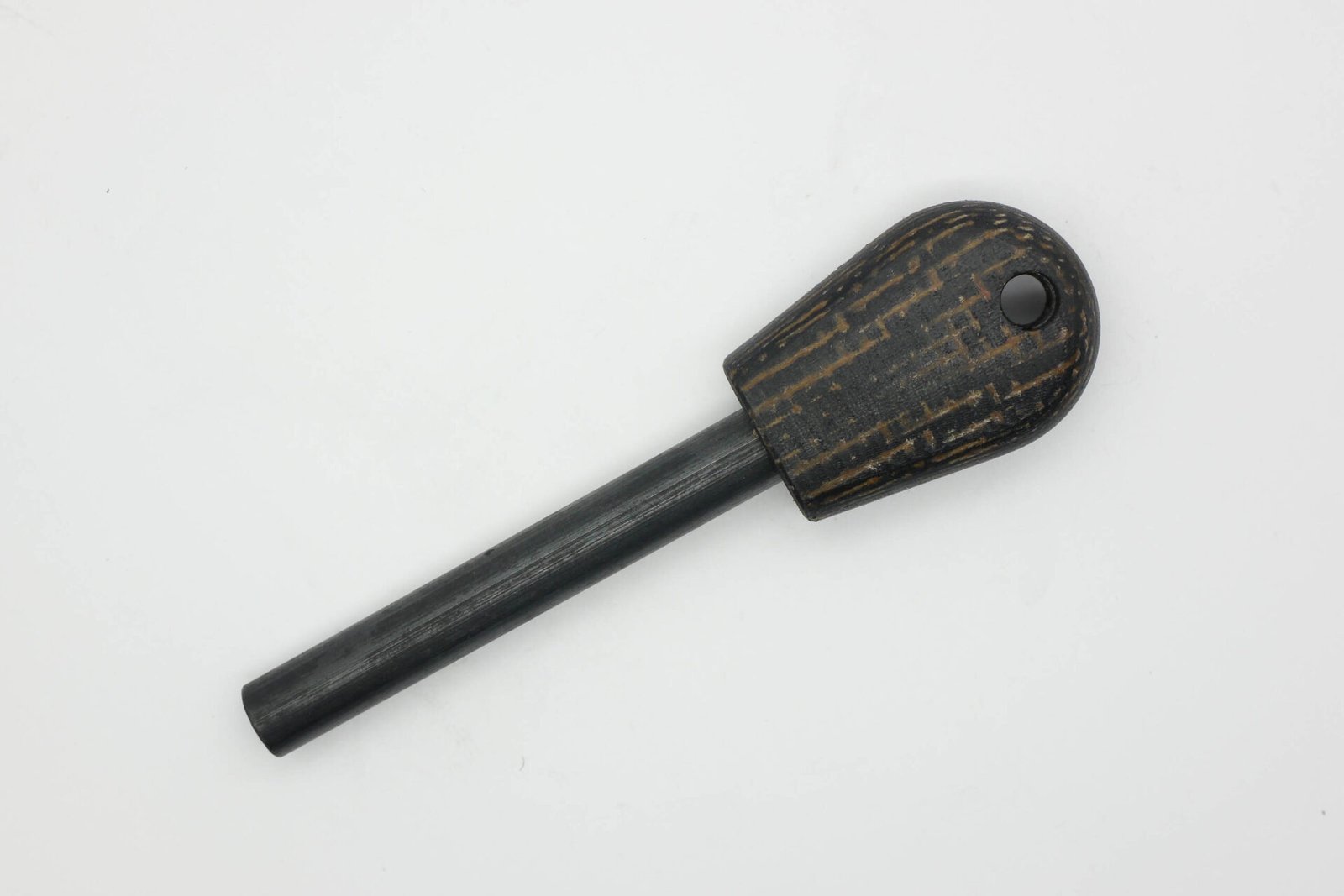 AK Firesteel Ferrocerium Rod - Black Linen Micarta w/ Brown Burlap Handle