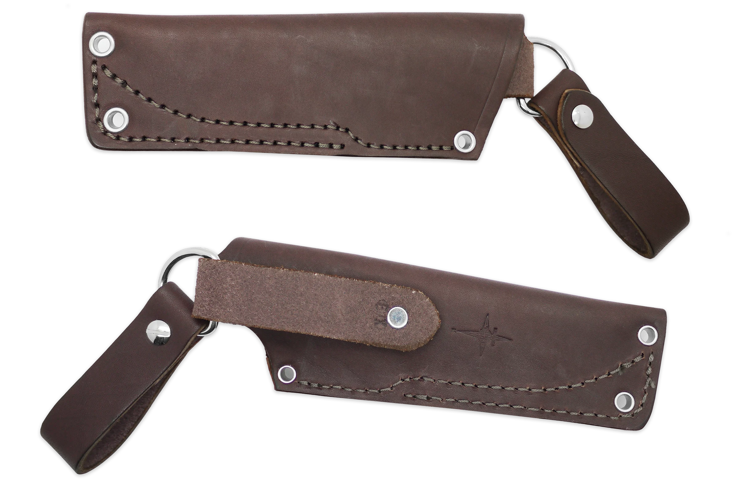 "EX" Leather DANGLER Sheath for AK 3 & AK 3.5, Brown, LH, WITHOUT Firesteel Loop
