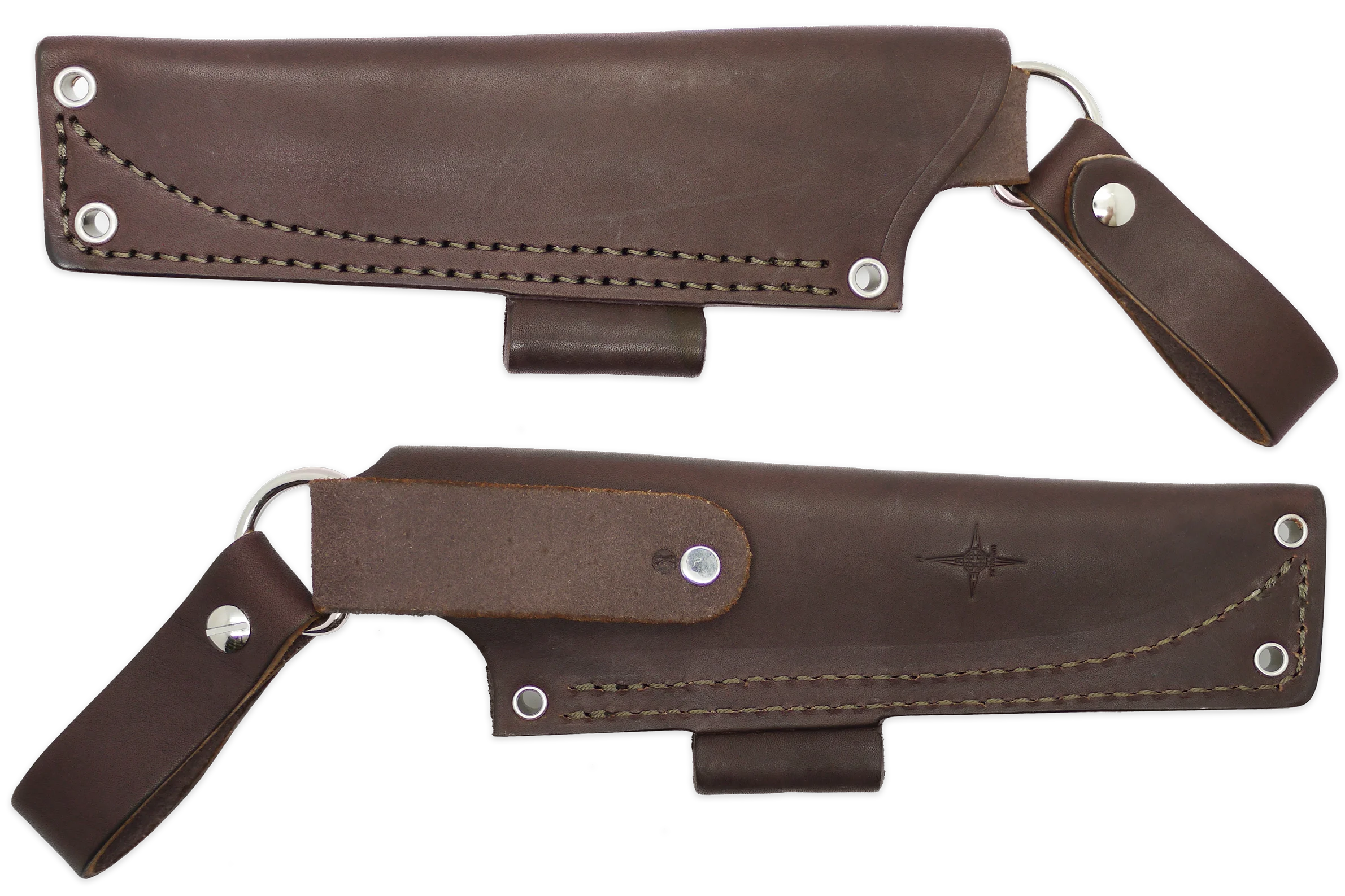 "K" Leather DANGLER Sheath for AK 4.5, Brown, LH, Firesteel Loop