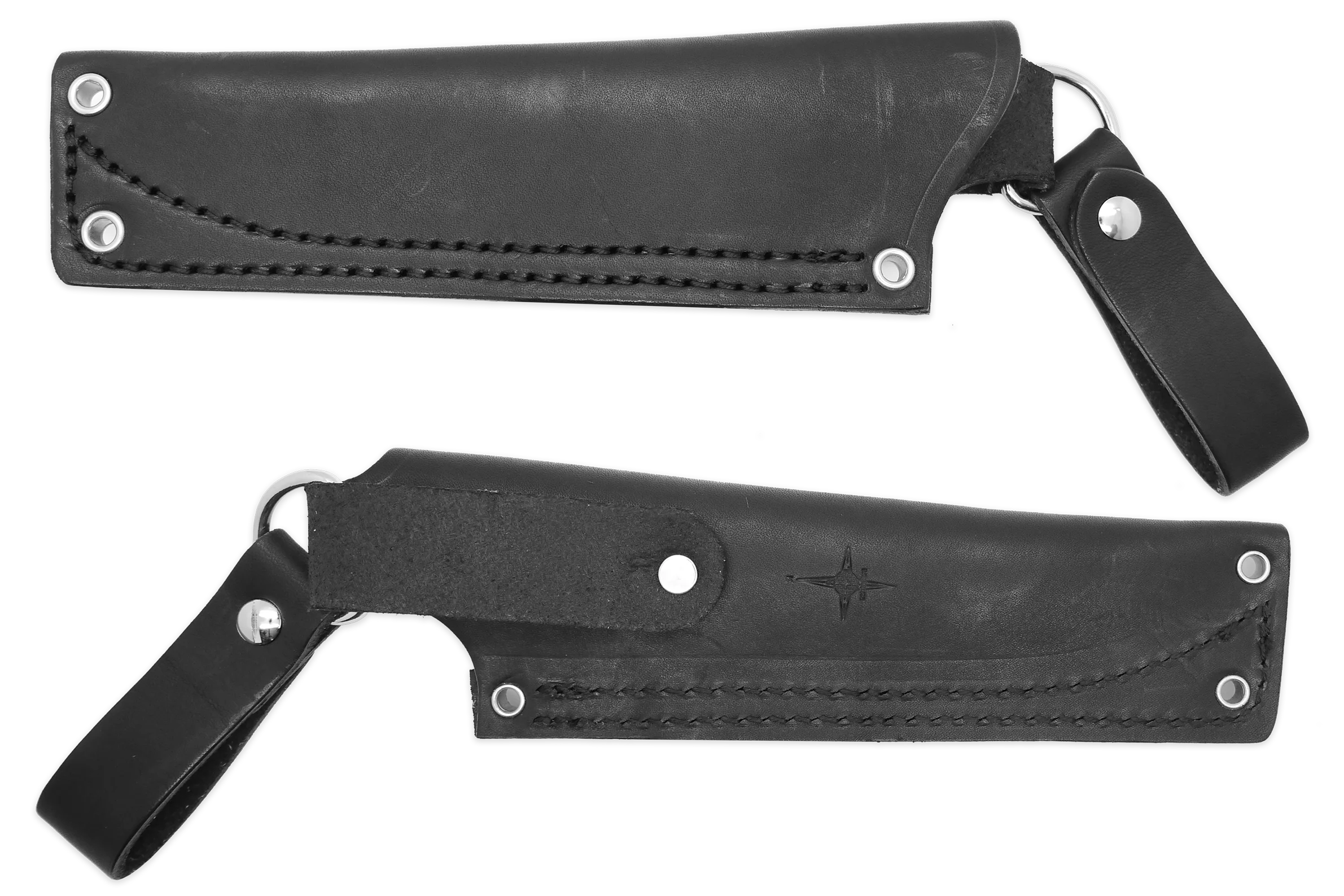 "K" Leather DANGLER Sheath for AK 4.5, Black, LH, WITHOUT Firesteel Loop