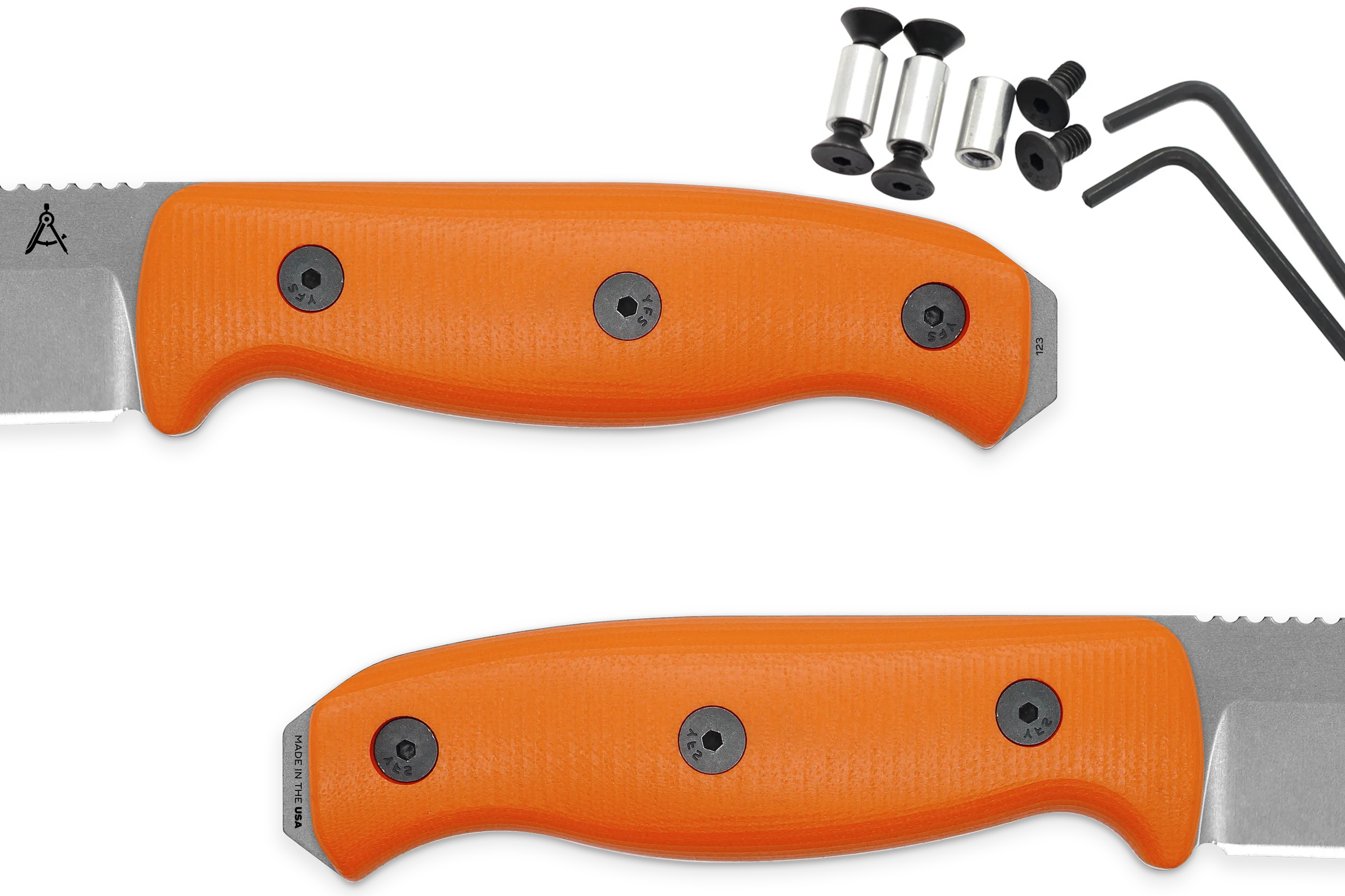 Handle Kit for AK 3.5 and AK 4.5 - Blaze Orange G10