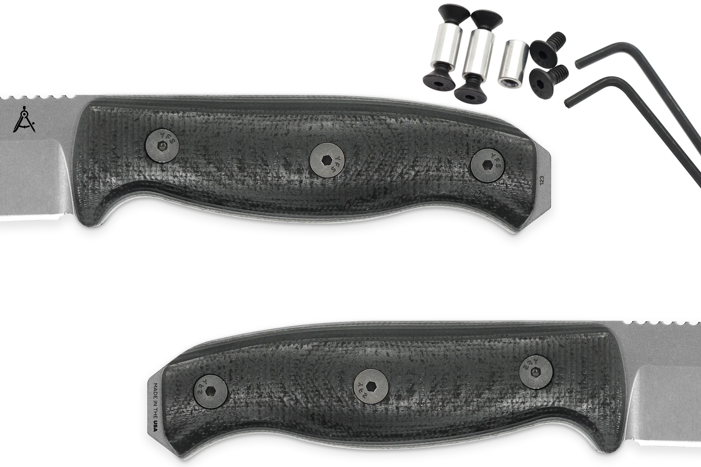 Handle Kit for AK 3.5 and AK 4.5 - Black Canvas Micarta