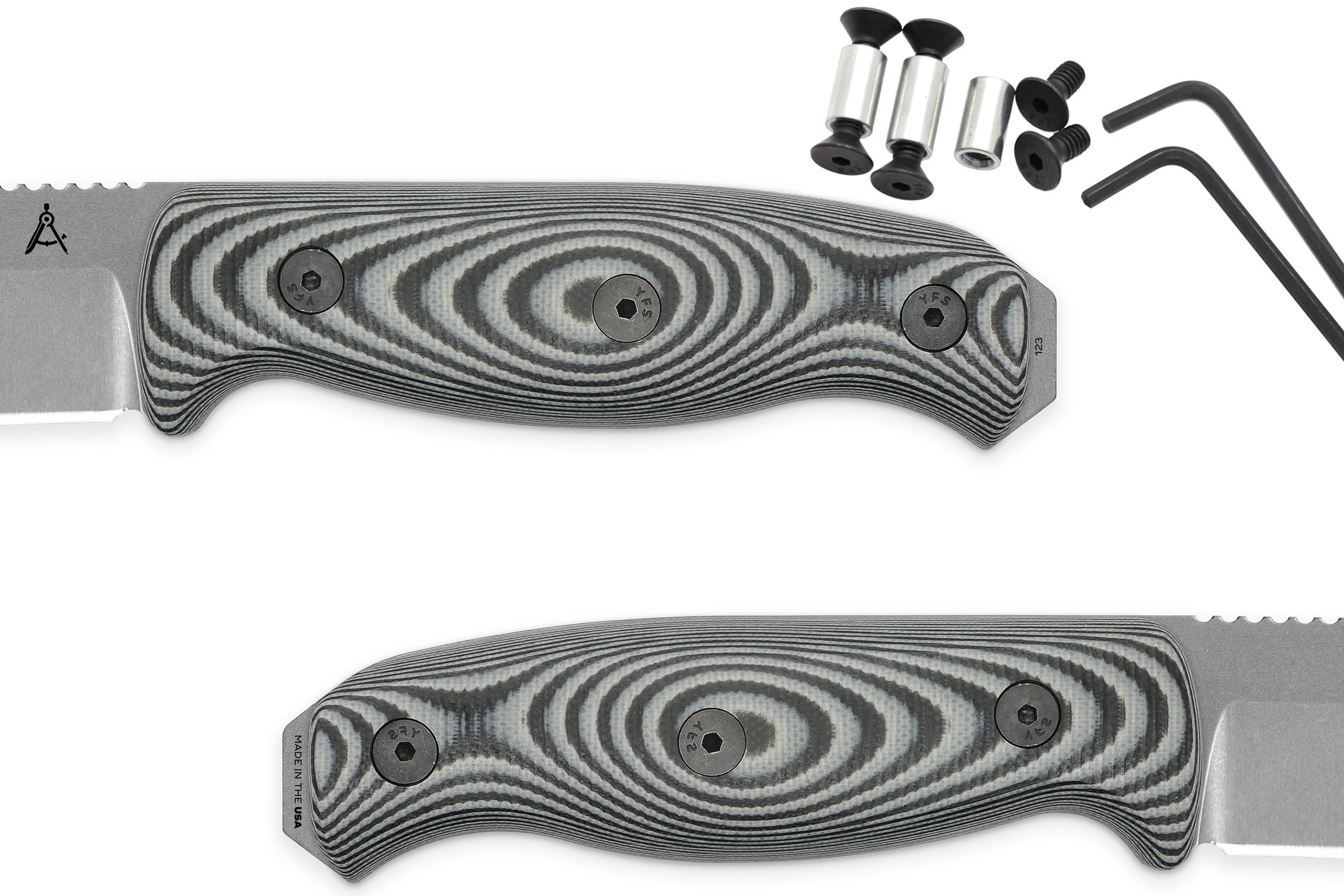 Handle Kit for AK 3.5 and AK 4.5 - Midnite Tiger, 1X1 G10