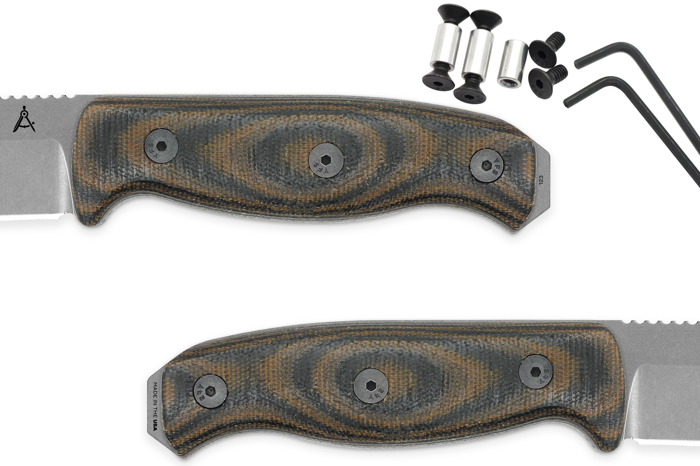 Handle Kit for AK 3.5 and AK 4.5 - Woodland Camo Canvas Micarta