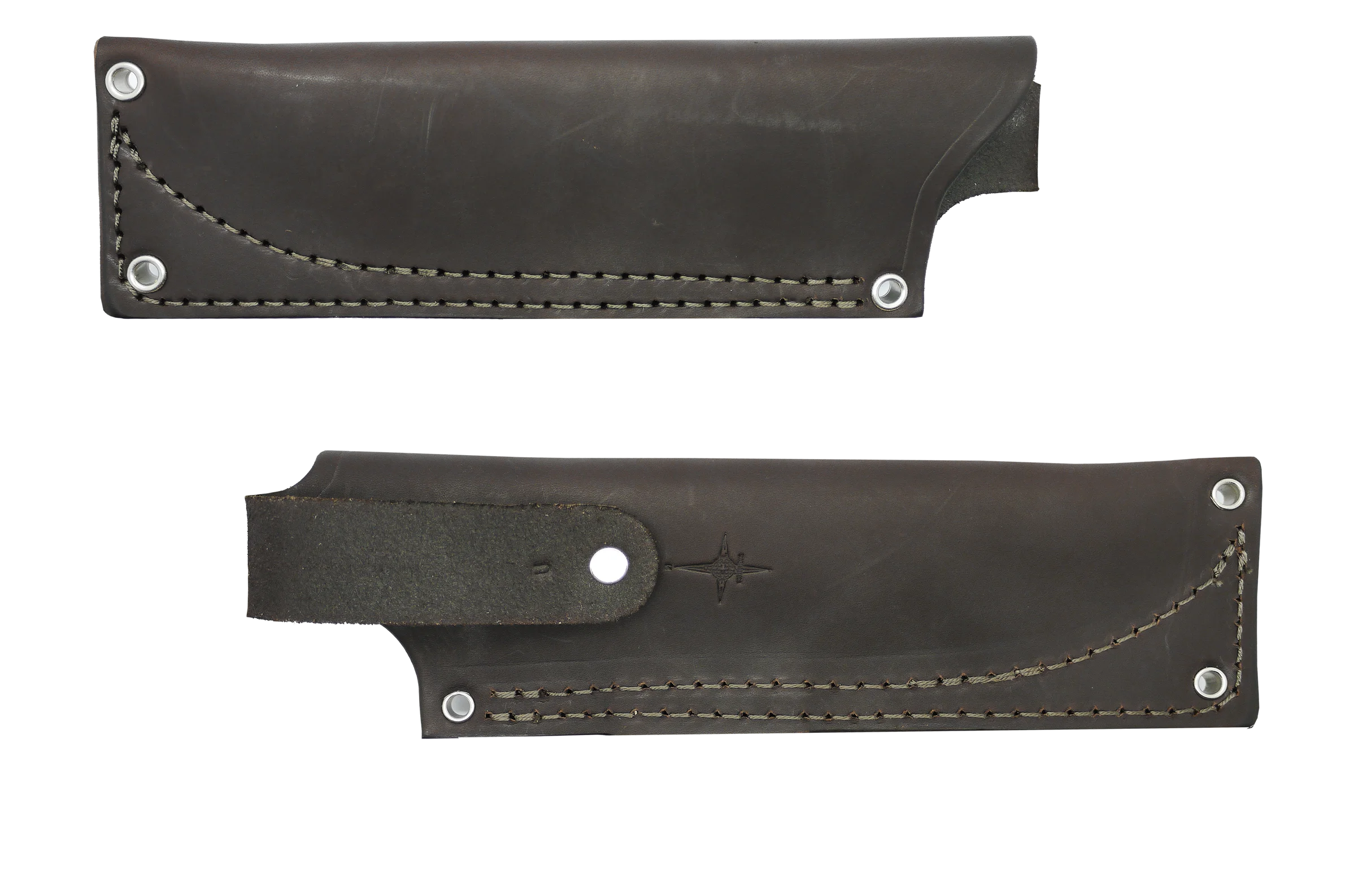 "U" Leather HIP Sheath for AK 5.5, Brown, LH, WITHOUT Firesteel Loop