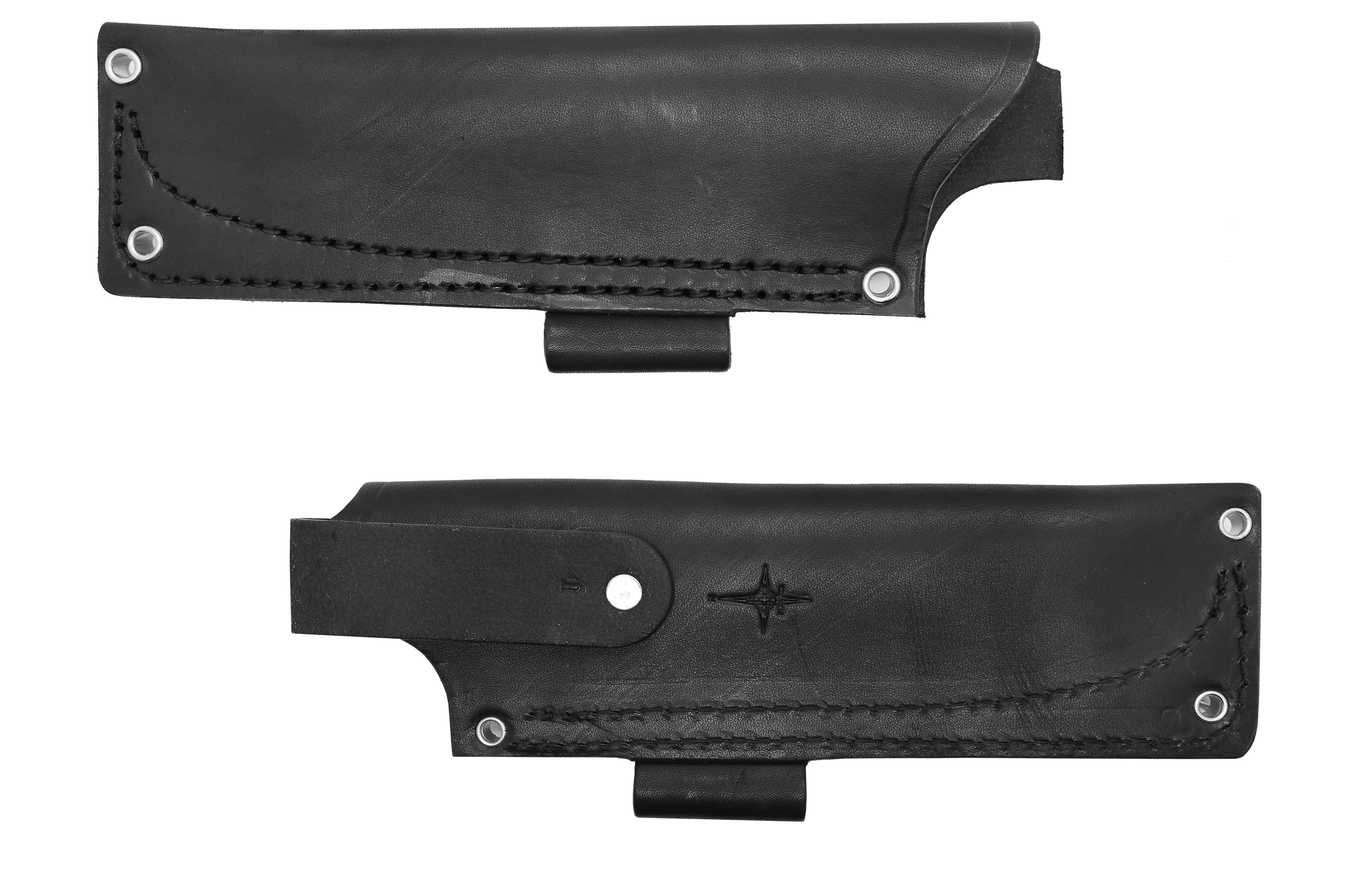 "U" Leather HIP Sheath for AK 5.5, Black, LH, Firesteel Loop