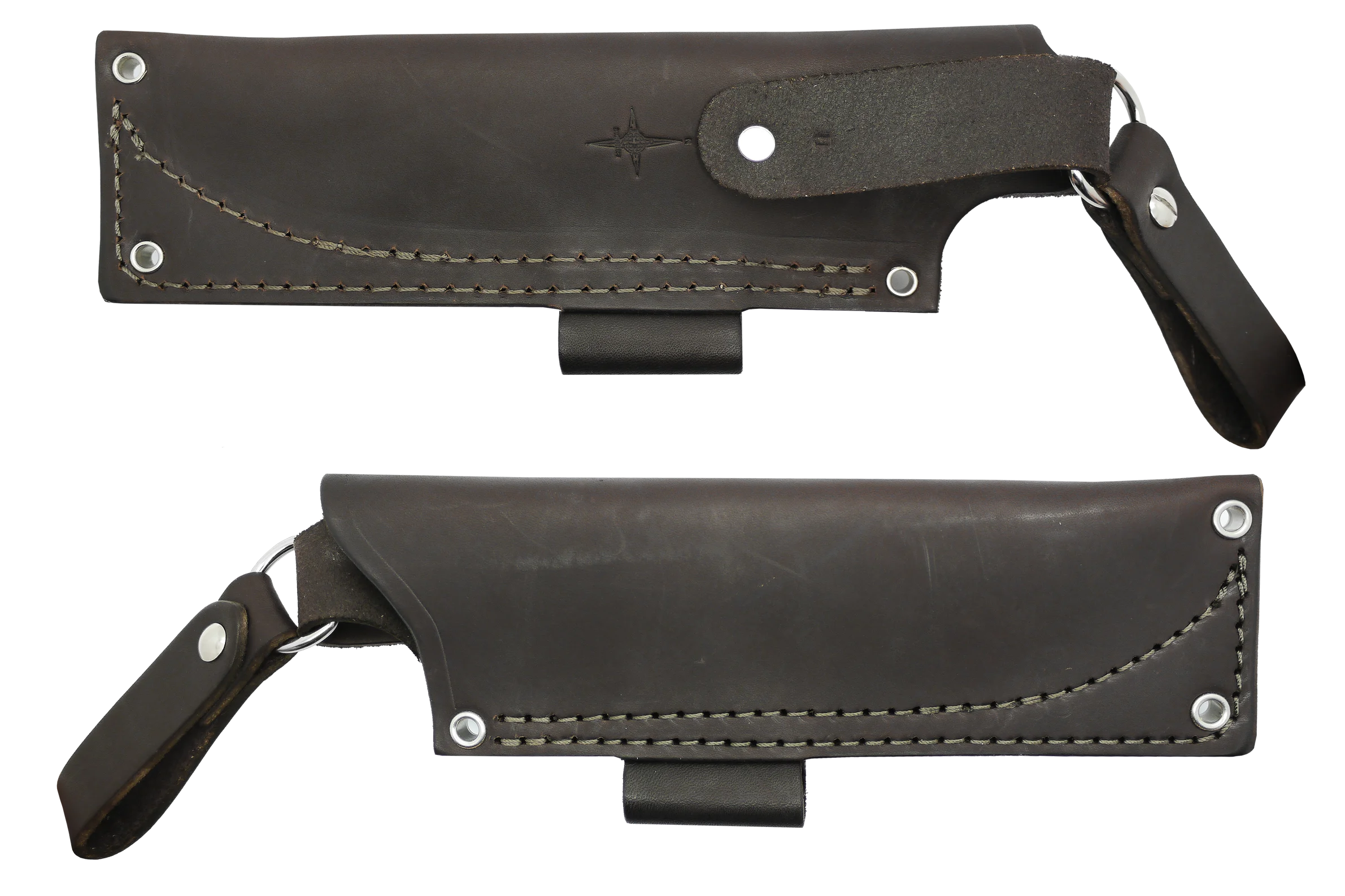 "U" Leather DANGLER Sheath for AK 5.5, Brown, RH, Firesteel Loop