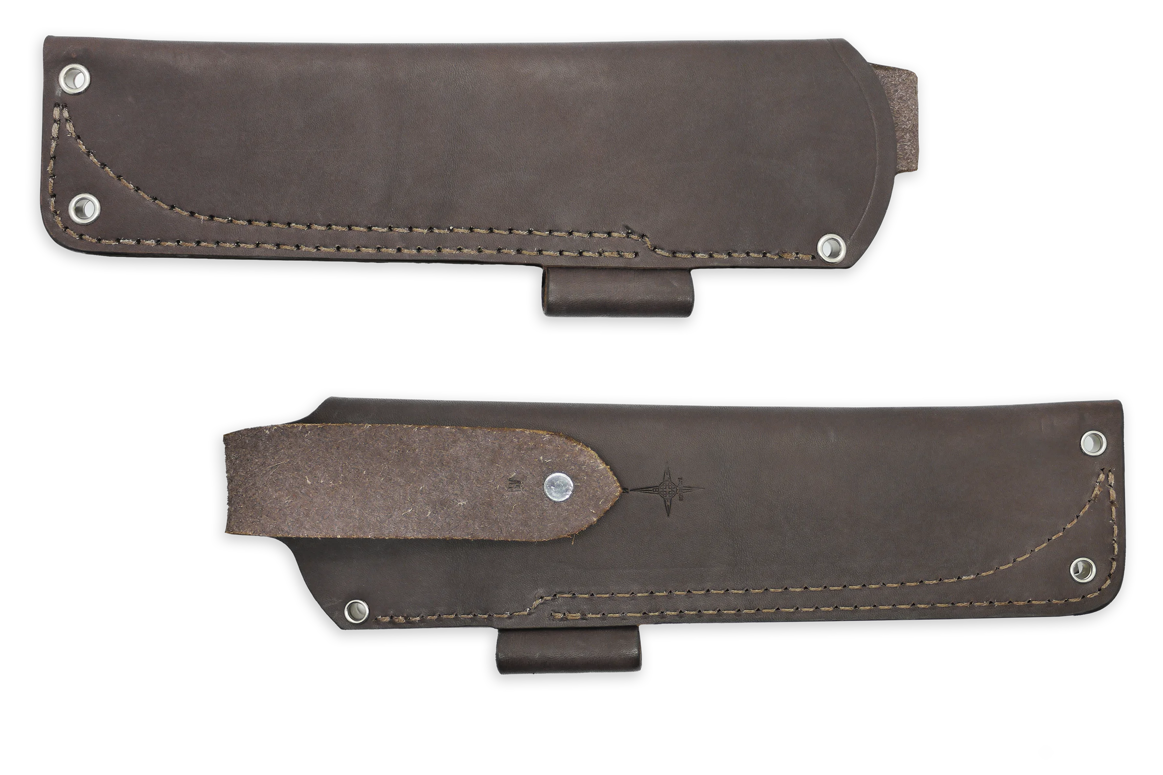 "W" Leather HIP Sheath for AK 6.5, Brown, LH, Firesteel Loop