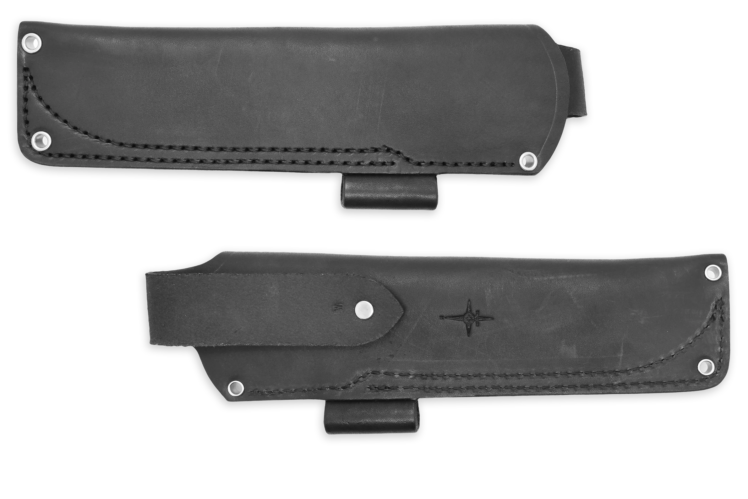 "W" Leather HIP Sheath for AK 6.5, Black, LH, Firesteel Loop