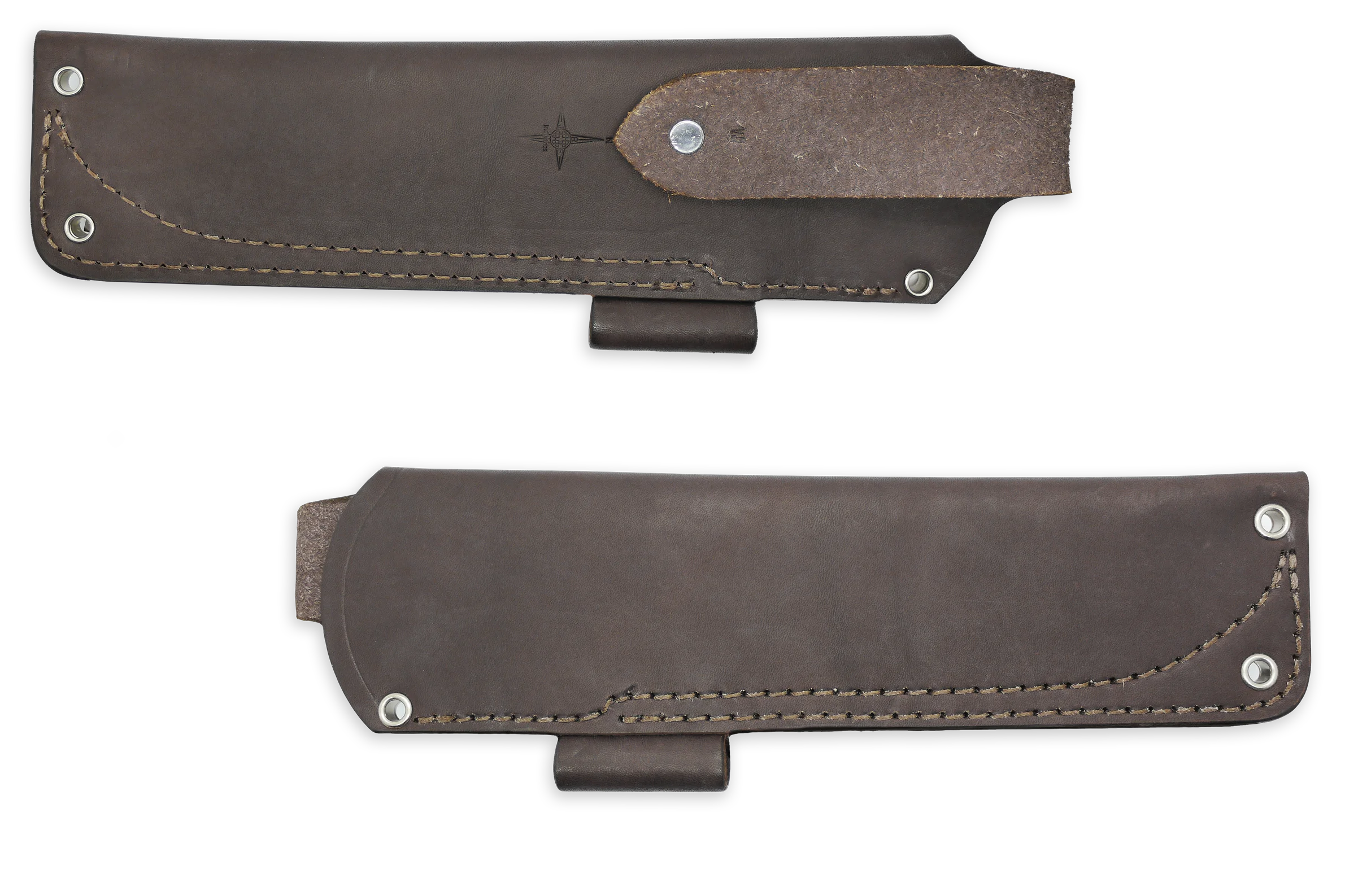 "W" Leather HIP Sheath for AK 6.5, Brown, RH, Firesteel Loop