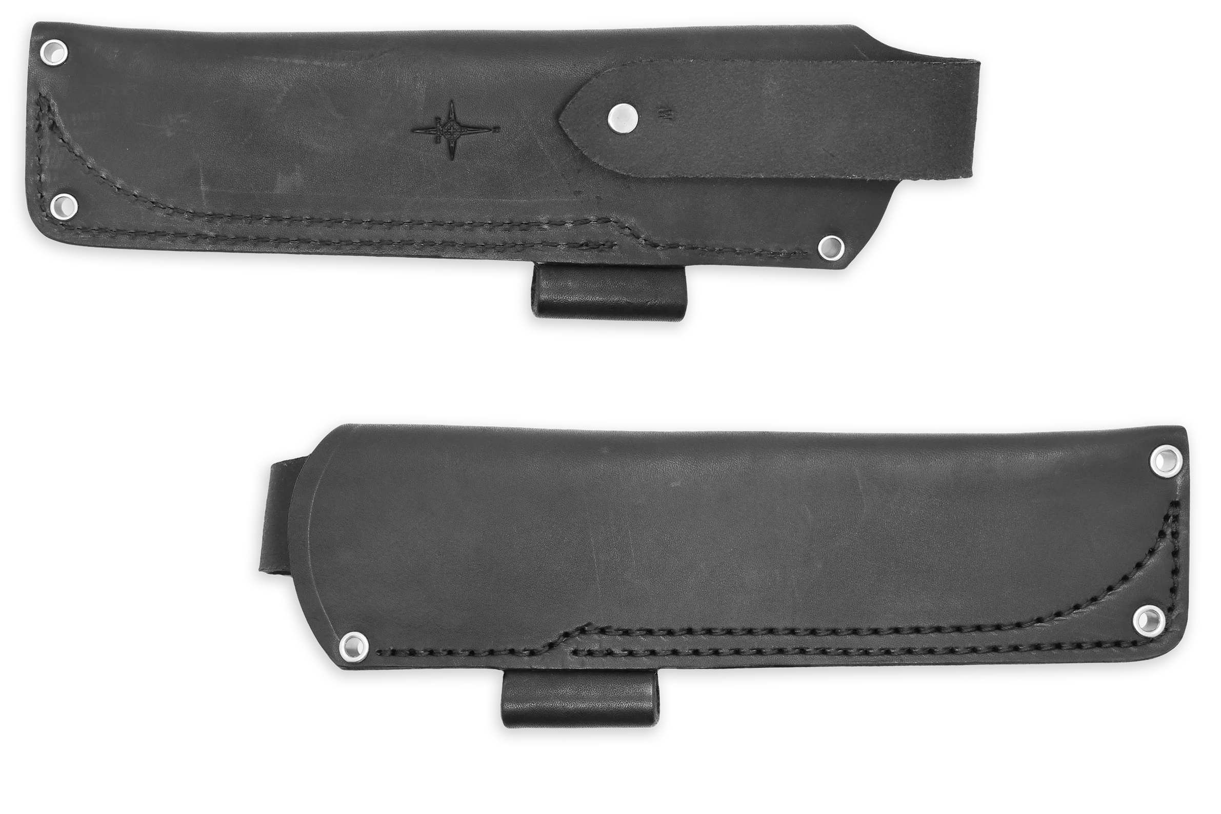 "W" Leather HIP Sheath for AK 6.5, Black, RH, Firesteel Loop