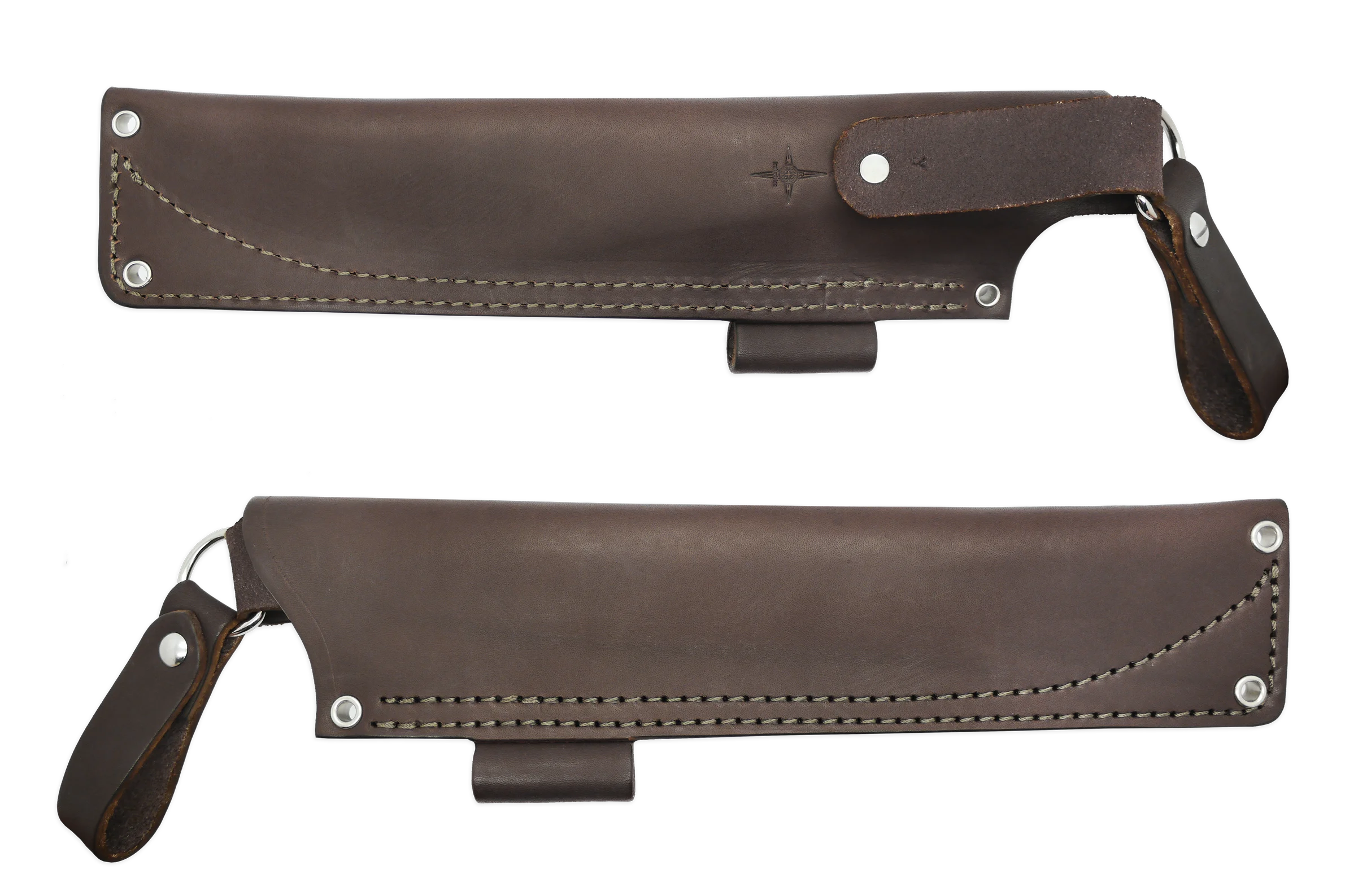 "Y" Leather DANGLER Sheath for AK 8, Brown, RH, Firesteel Loop