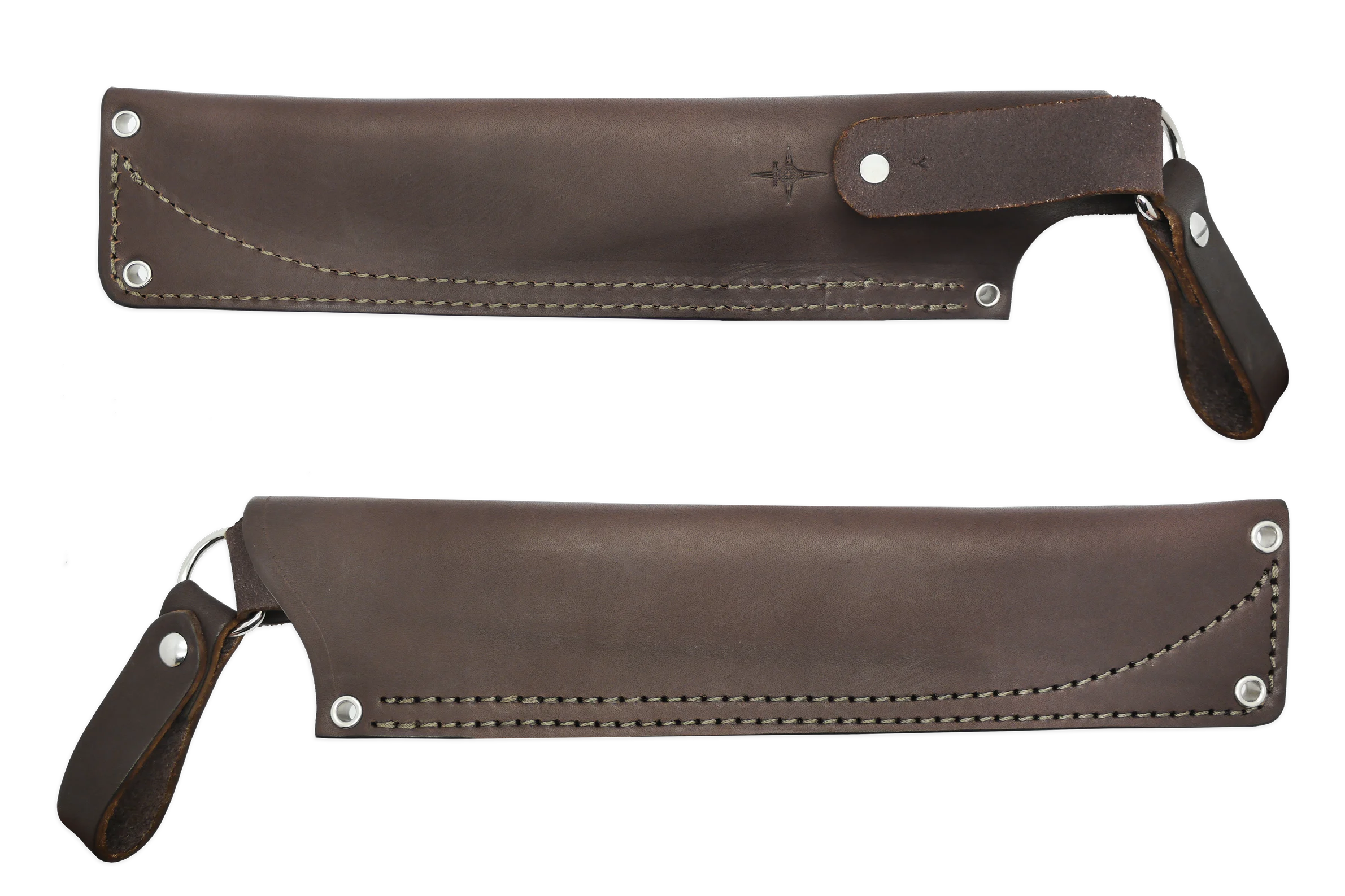 "Y" Leather DANGLER Sheath for AK 8, Brown, RH, WITHOUT Firesteel Loop