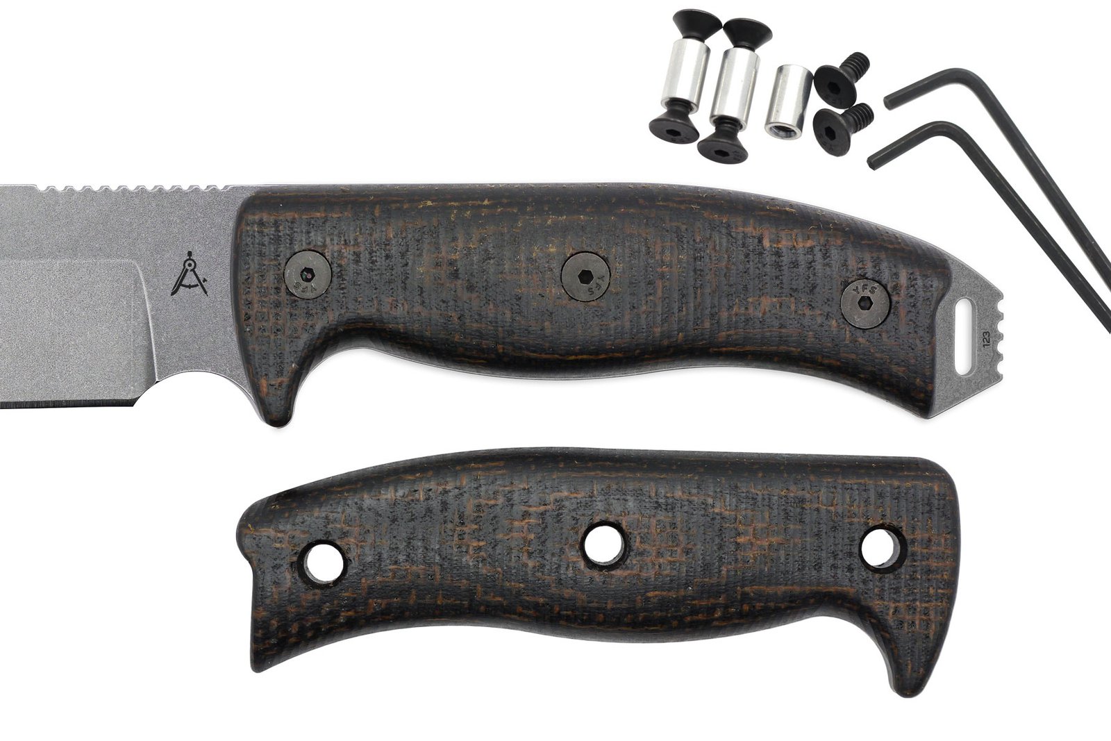 Handle Kit for AK 5.5 / AK 6.5 and AK 8 - Black Linen w/ Brown Burlap Micarta