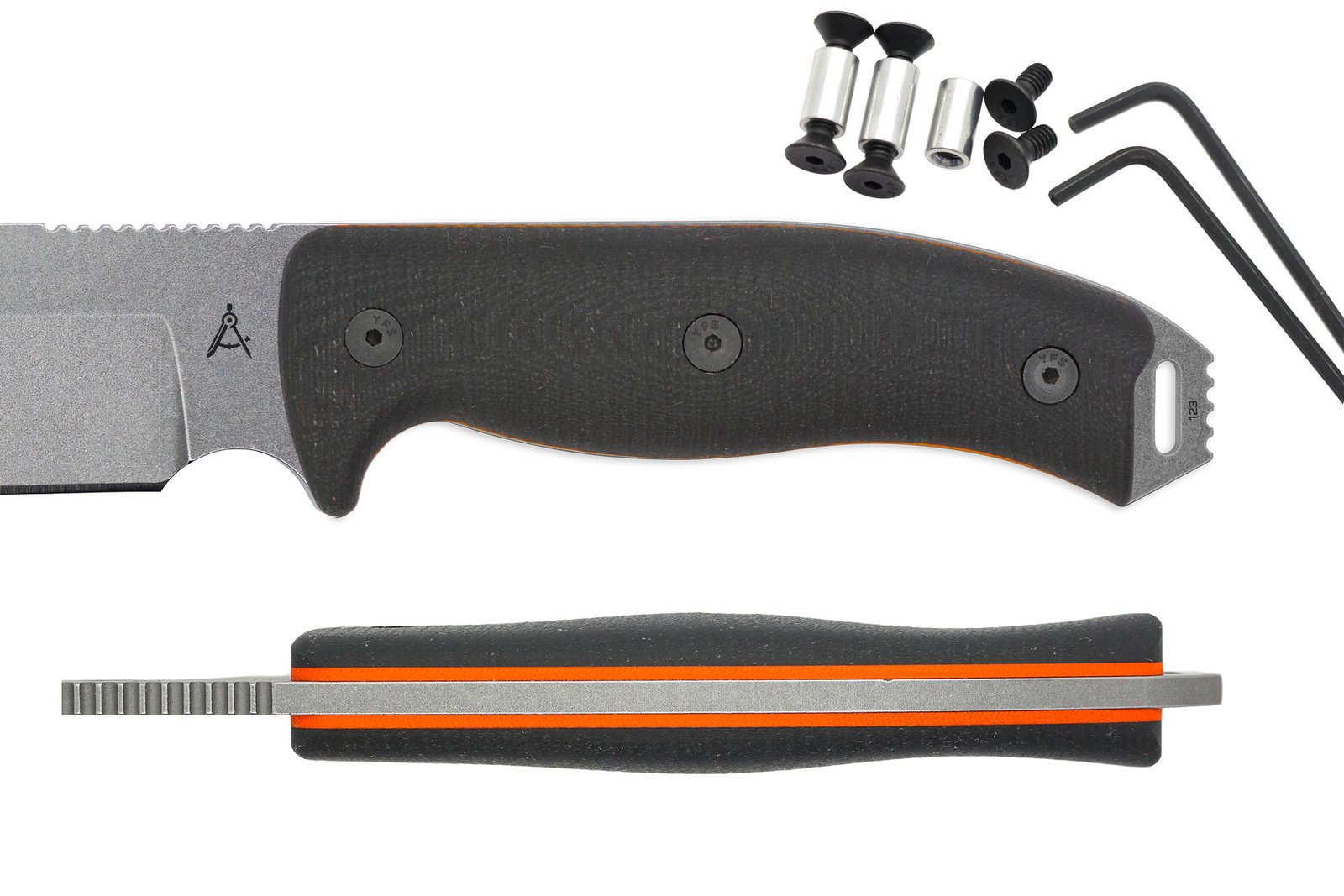 Handle Kit for AK 5.5 / AK 6.5 and AK 8 - Black w/ Orange Liner G10
