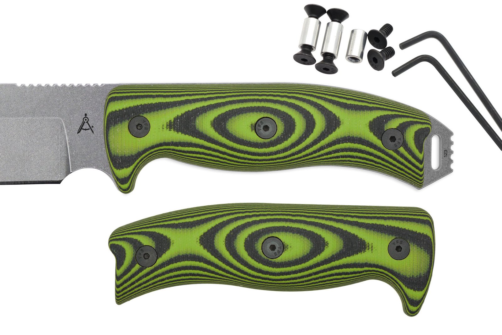 Handle Kit for AK 5.5 / AK 6.5 and AK 8 - Neon Green & Black G10