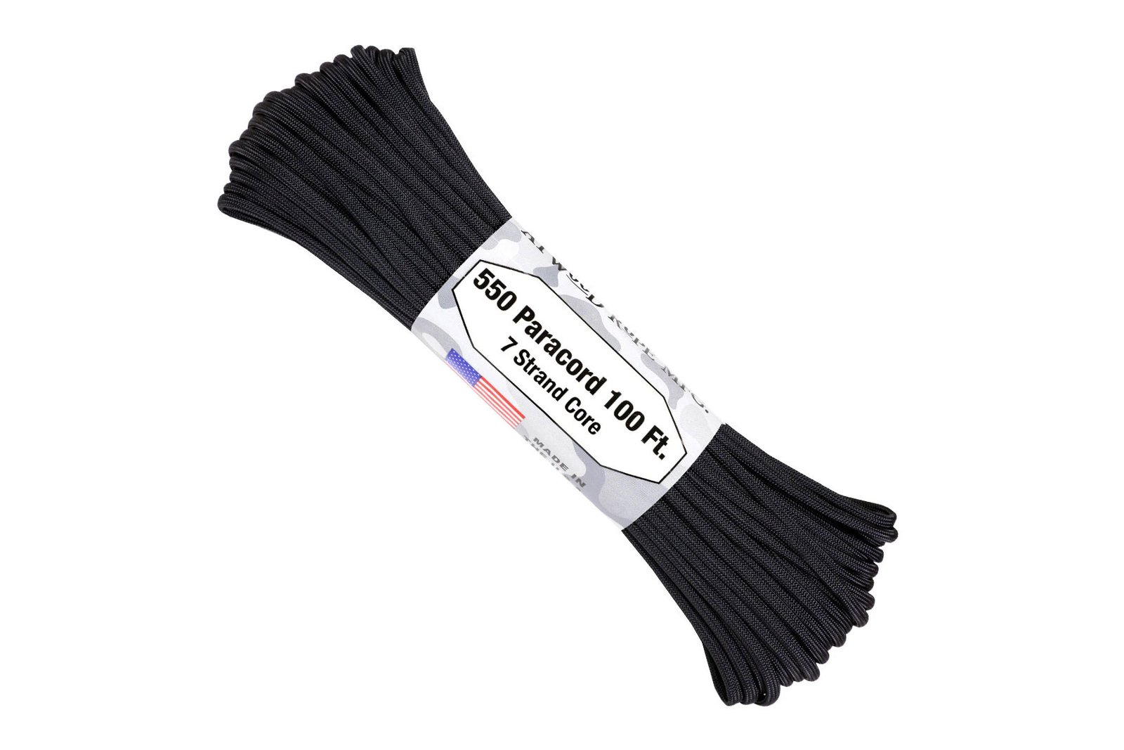 Atwood 550 - 100 Ft. - Black - 7 Strand Core Paracord