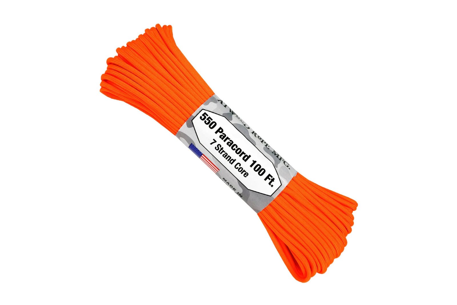 Atwood 550 - 100 Ft. - Neon Orange - 7 Strand Core Paracord