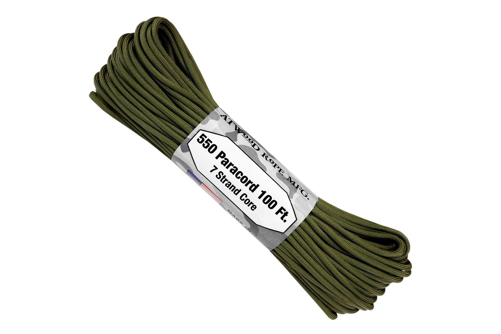 Atwood 550 - 100 Ft. - OD Green - 7 Strand Core Paracord