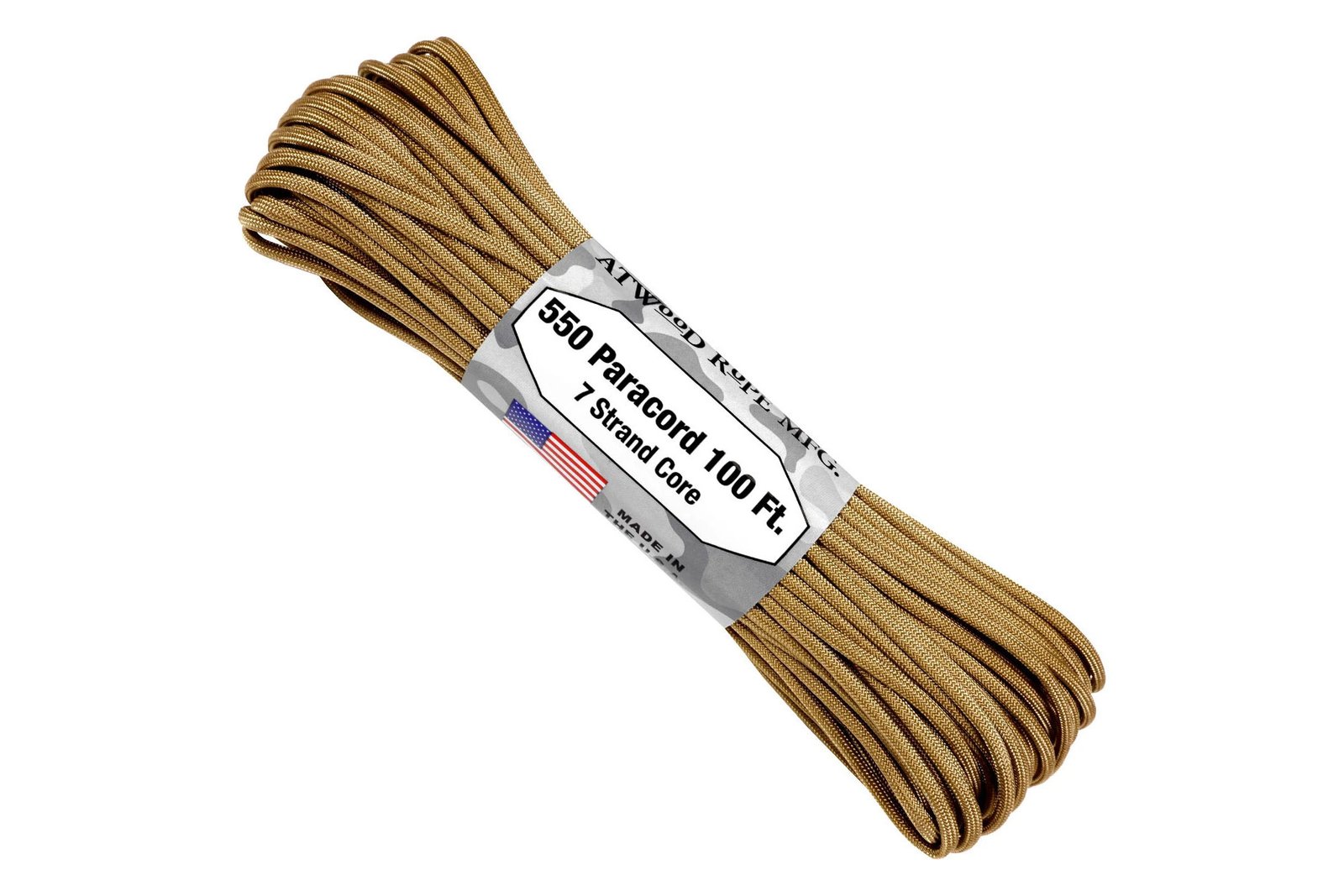 Atwood 550 - 100 Ft. - Tan - 7 Strand Core Paracord